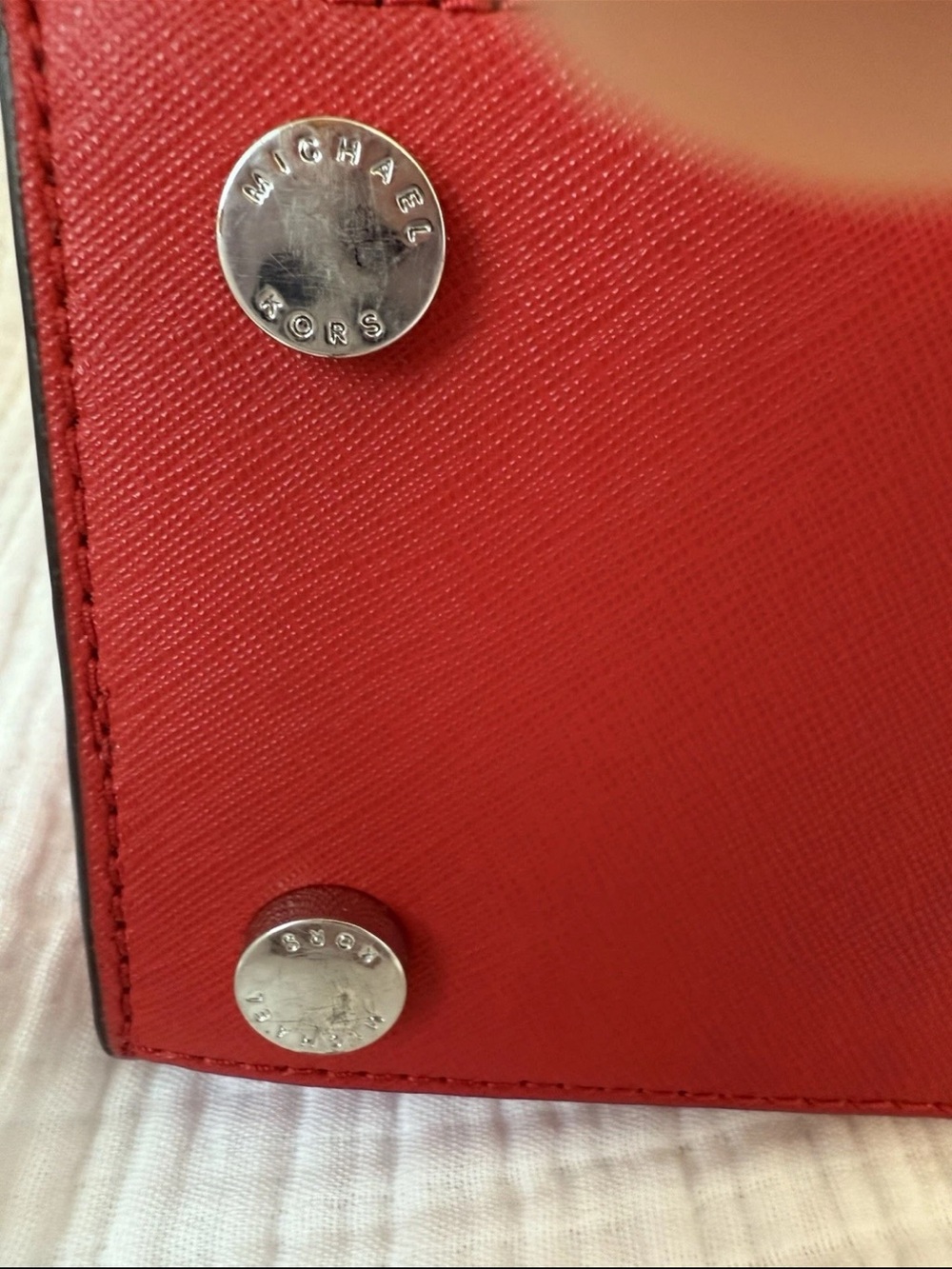 Michael Kors Selma Red Saffiano Satchel with Top Handles - Picture 5 of 7